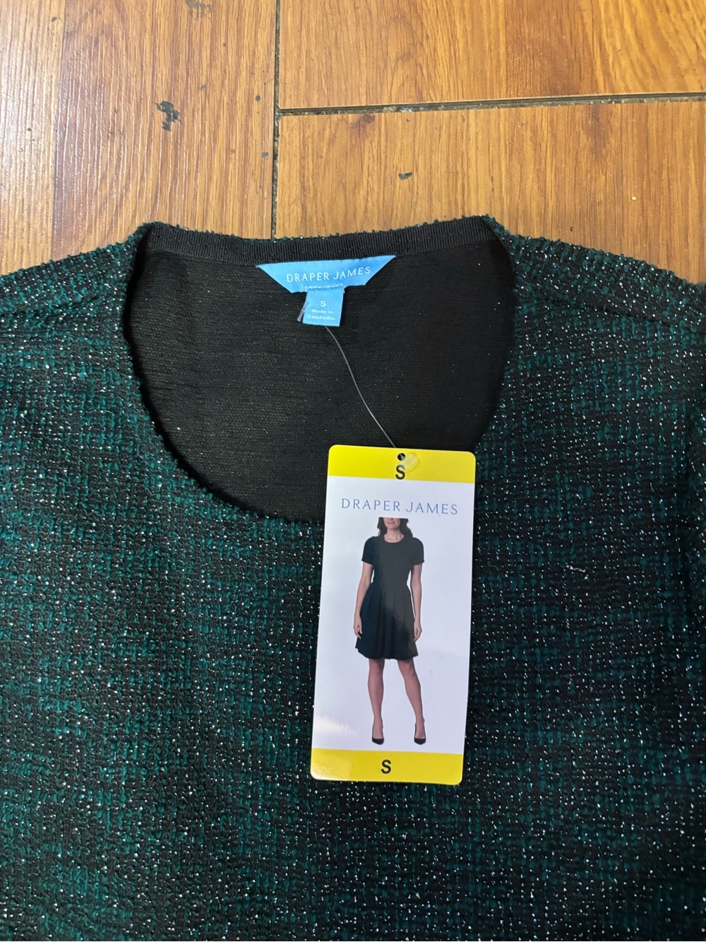 NWT Draper James Green Shimmer Dress Women’s Small Fit & Flare Cocktail Holiday - Picture 4 of 7